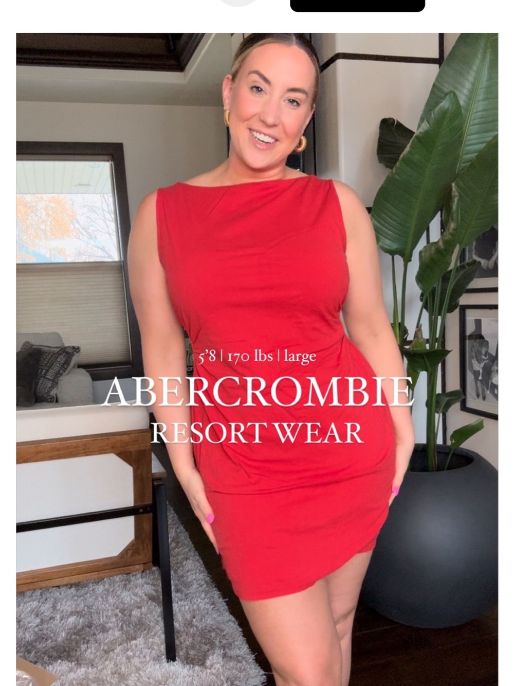 Abercrombie & Fitch Red Sleeveless Shift Dress